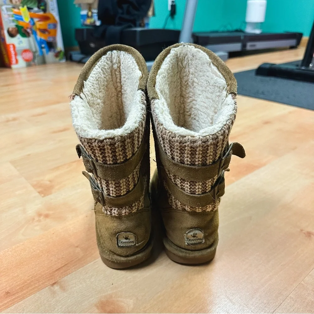 Bearpaw Hickory Boshie Youth Faux Fur Mid-Calf Casual Boots Girls Size 4